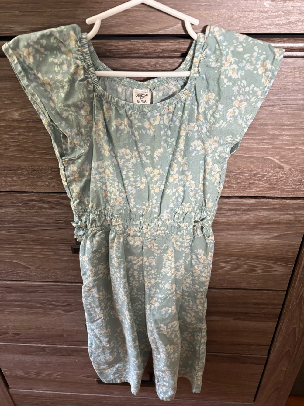 Osh Kosh B’Gosh Girls' Sage Floral Jumpsuit with Elastic Waist 3T